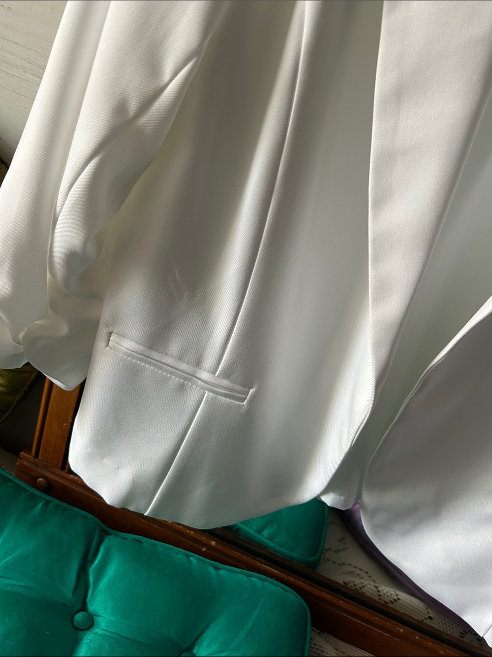 NY Collection White Open-Front Blazer - Picture 3 of 4